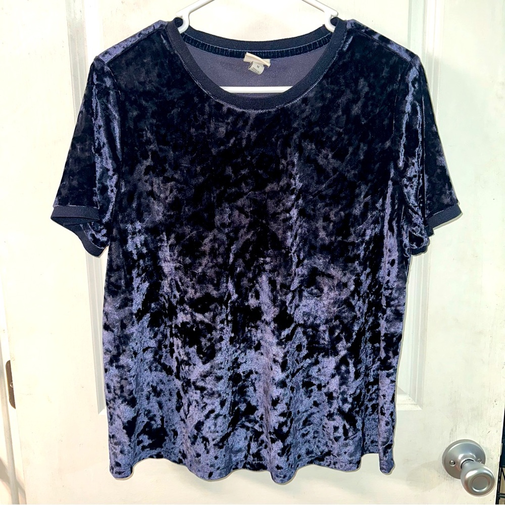Velvet Navy Blue / Purple Women's Top